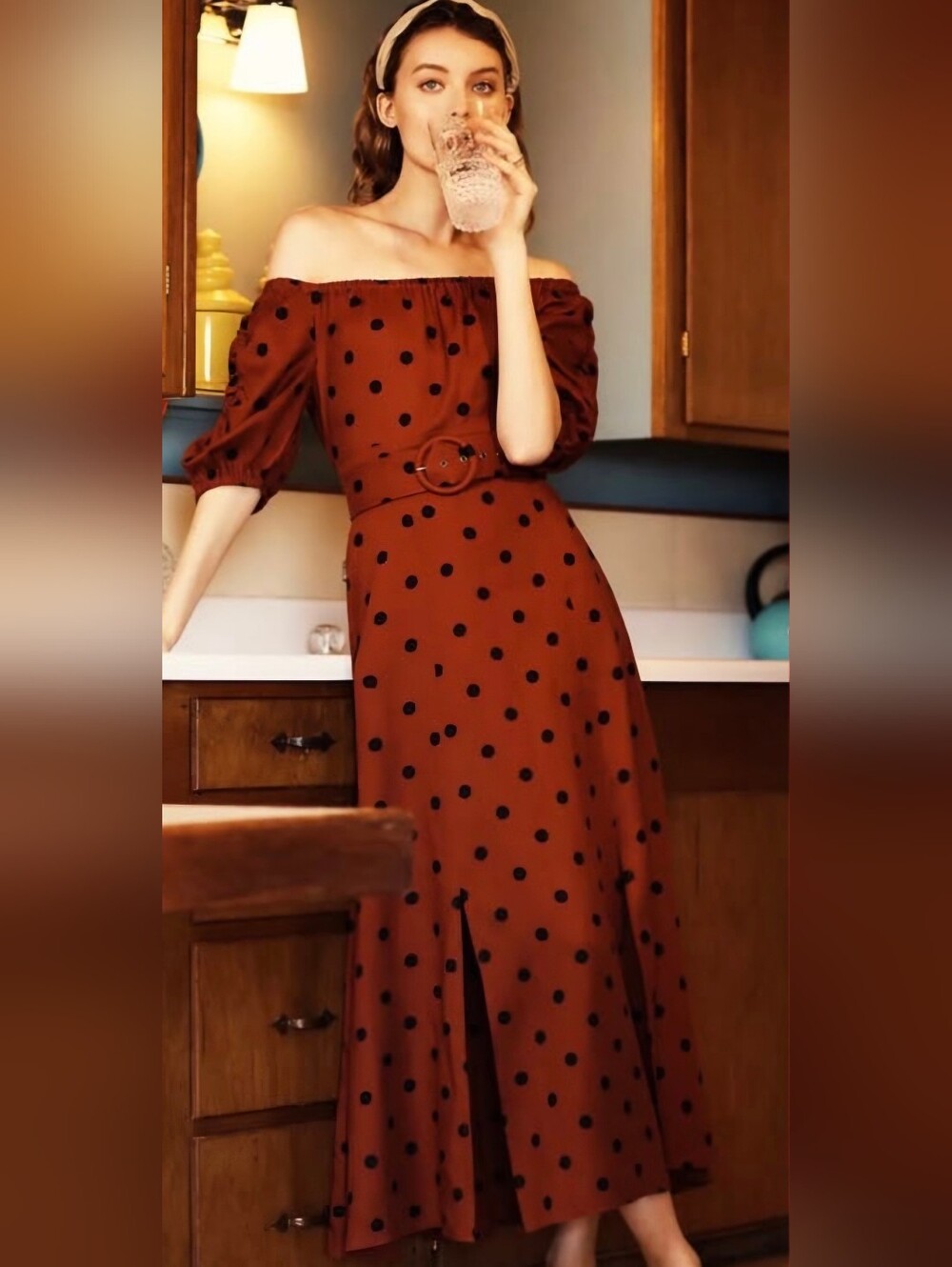 Anthropologie Lucienne Polka Dot Maxi Dress